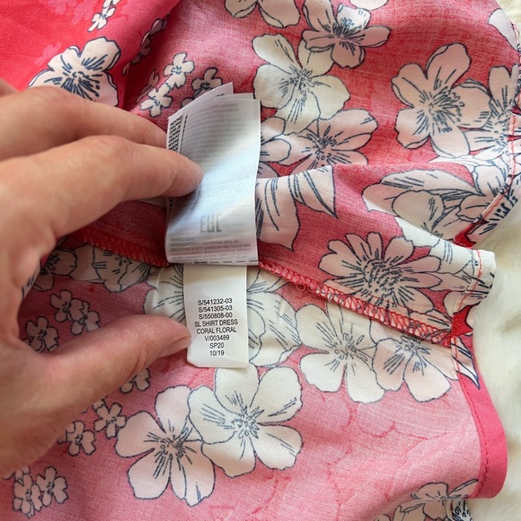 GAP Women’s Tie Waist Dress In Rayon Coral Floral Print XXL - Picture 9 of 12